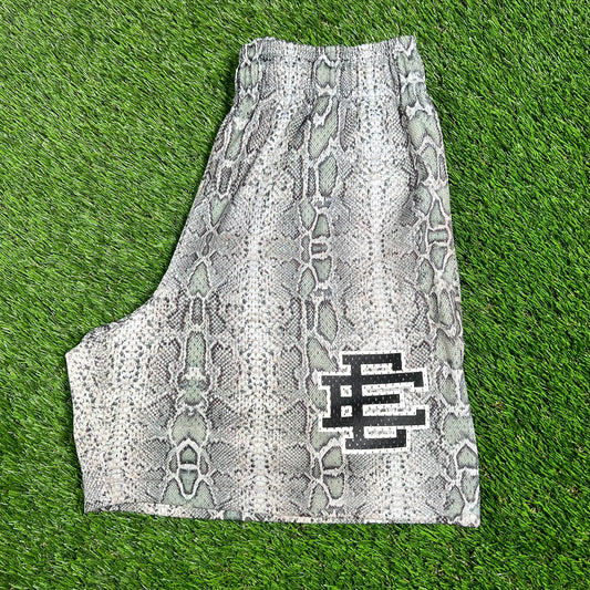Eric Emanuel Black Logo/Snakeskin Shorts Size Small USED x14691