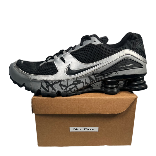 Nike Shox Black/Silver Graffiti (2007) Size 14 USED s17673