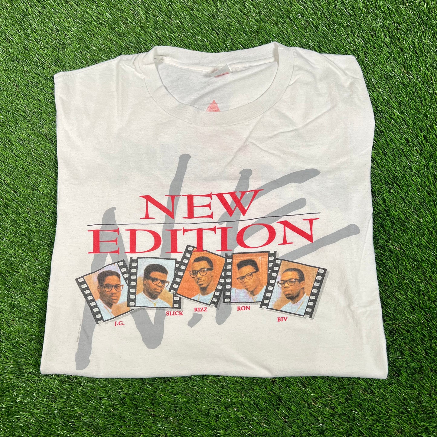 1989 New Edition Heat Wave Tour White Tee Size XL USED v18108