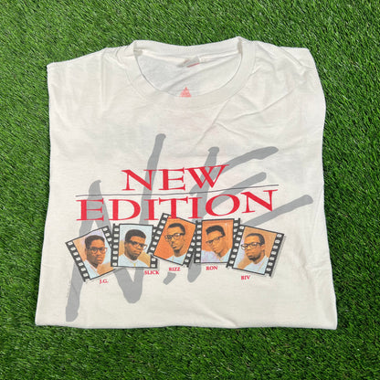 1989 New Edition Heat Wave Tour White Tee Size XL USED v18108