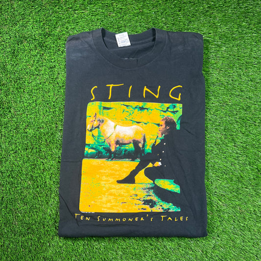 1993 Sting Ten Summoner's Tales Black Tour Tee Size XL USED v18270