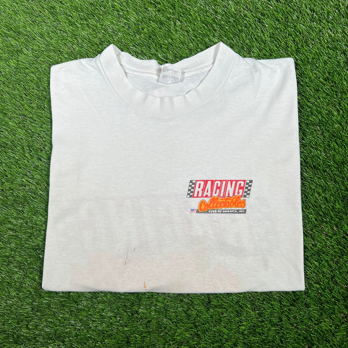 1990s Racing Collectibles White Logo Tee Size XXL USED v17344