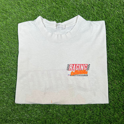 1990s Racing Collectibles White Logo Tee Size XXL USED v17344