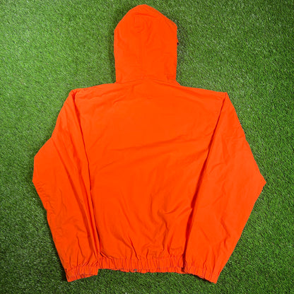 Y2K Polo Ralph Lauren Orange Hooded Jacket Size Medium USED v18222