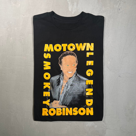 Motown Smokey Robinson Black Tee Size Large USED v18963