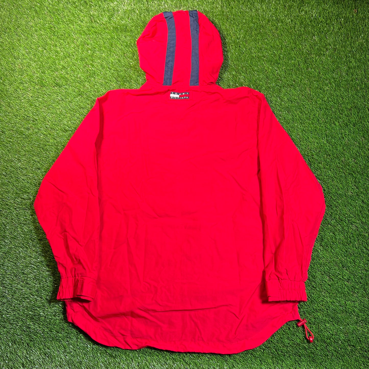 1990s Tommy Hilfiger Red Lightweight ZIp Up Jacket Size Medium USED v1885
