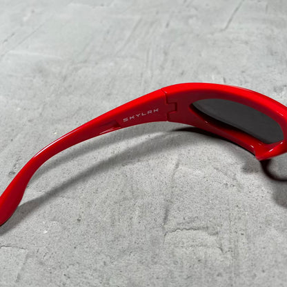 Skylrk Glicky Red Heat Gloss Sunglasses USED x18570