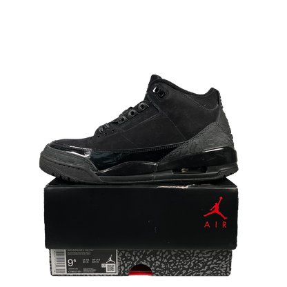 Jordan 3 Black Cat (2025) Size 9.5 USED s20055