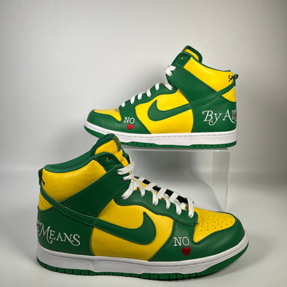 Nike SB Dunk High Supreme By Any Means Brazil (2022) Size 10 USED s17897