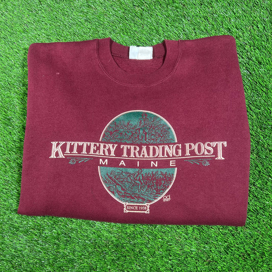 1990s "Kittery Trading Post" Maroon Crewneck Size XL USED v17640