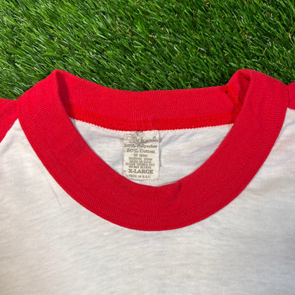 1980s Diana Ross An Elegant Evening White/Red Ringer Longsleeve Size Medium USED v18675