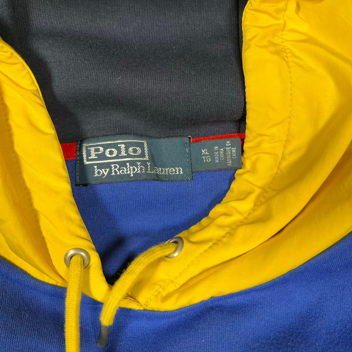 Y2K Polo Ralph Lauren Hi Tech Color Blocking Hoodie Size XL USED v20347