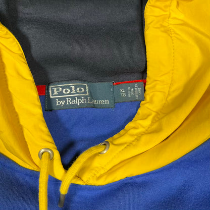 Y2K Polo Ralph Lauren Hi Tech Color Blocking Hoodie Size XL USED v20347