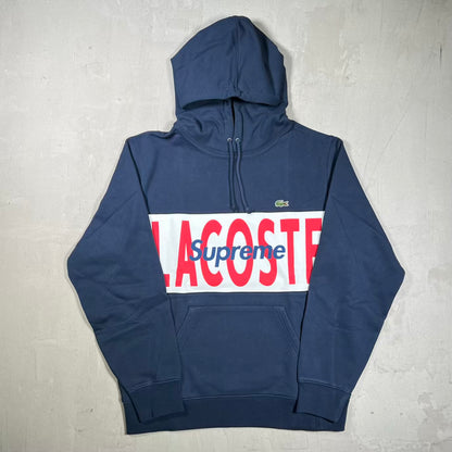 Supreme Lacoste Logo Panel Hoodie Navy (2019) Size Medium NEW x18978