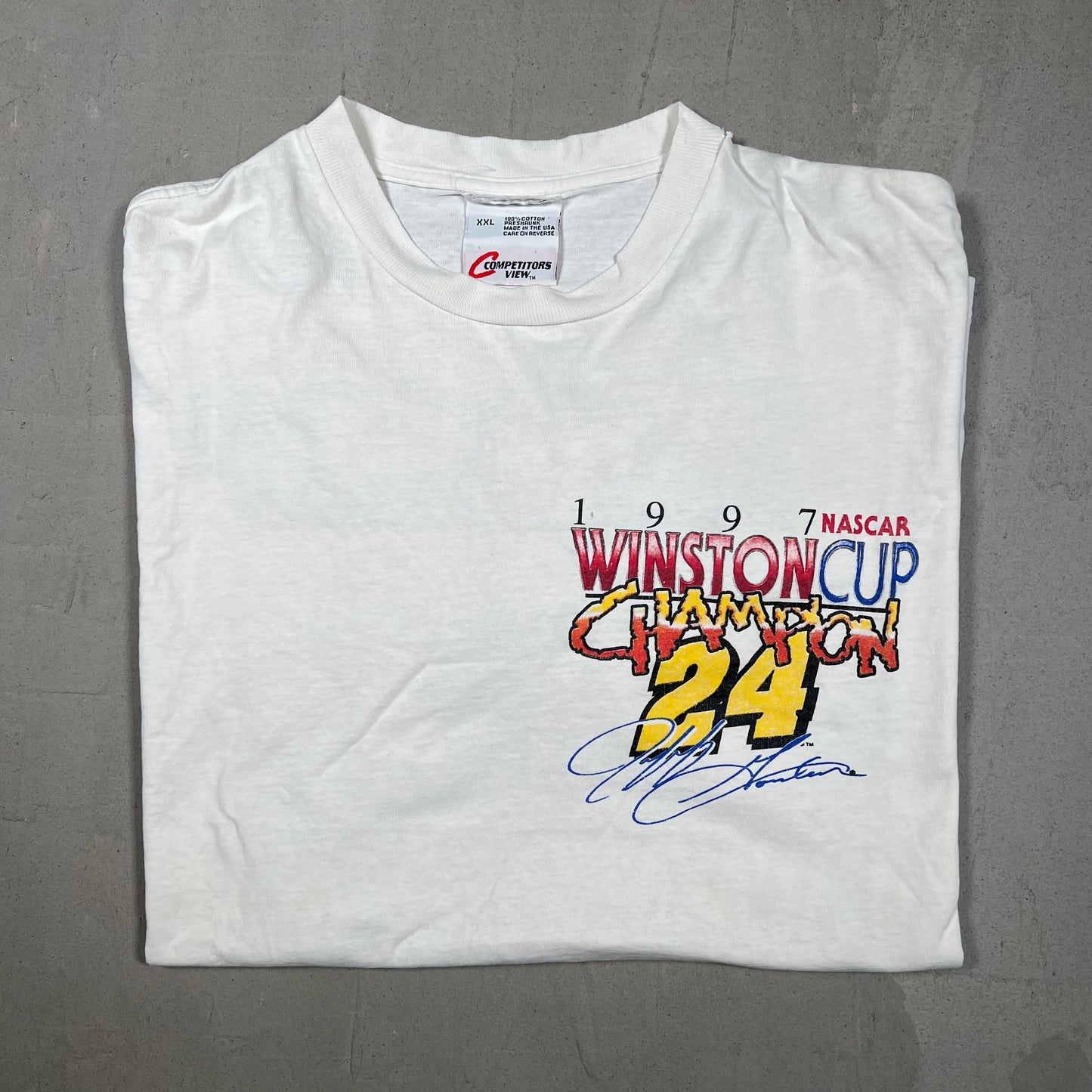 1997 Jeff Gordon Nascar Winston Cup Series White Tee Size XXL USED v17029