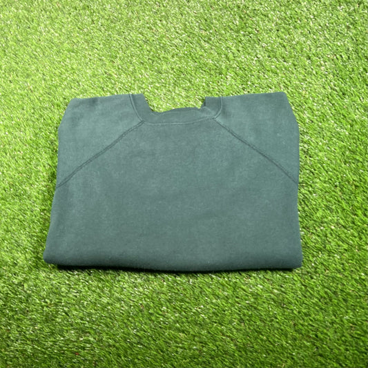 1990s Tultex Green Blank Crewneck Size Large USED v17641