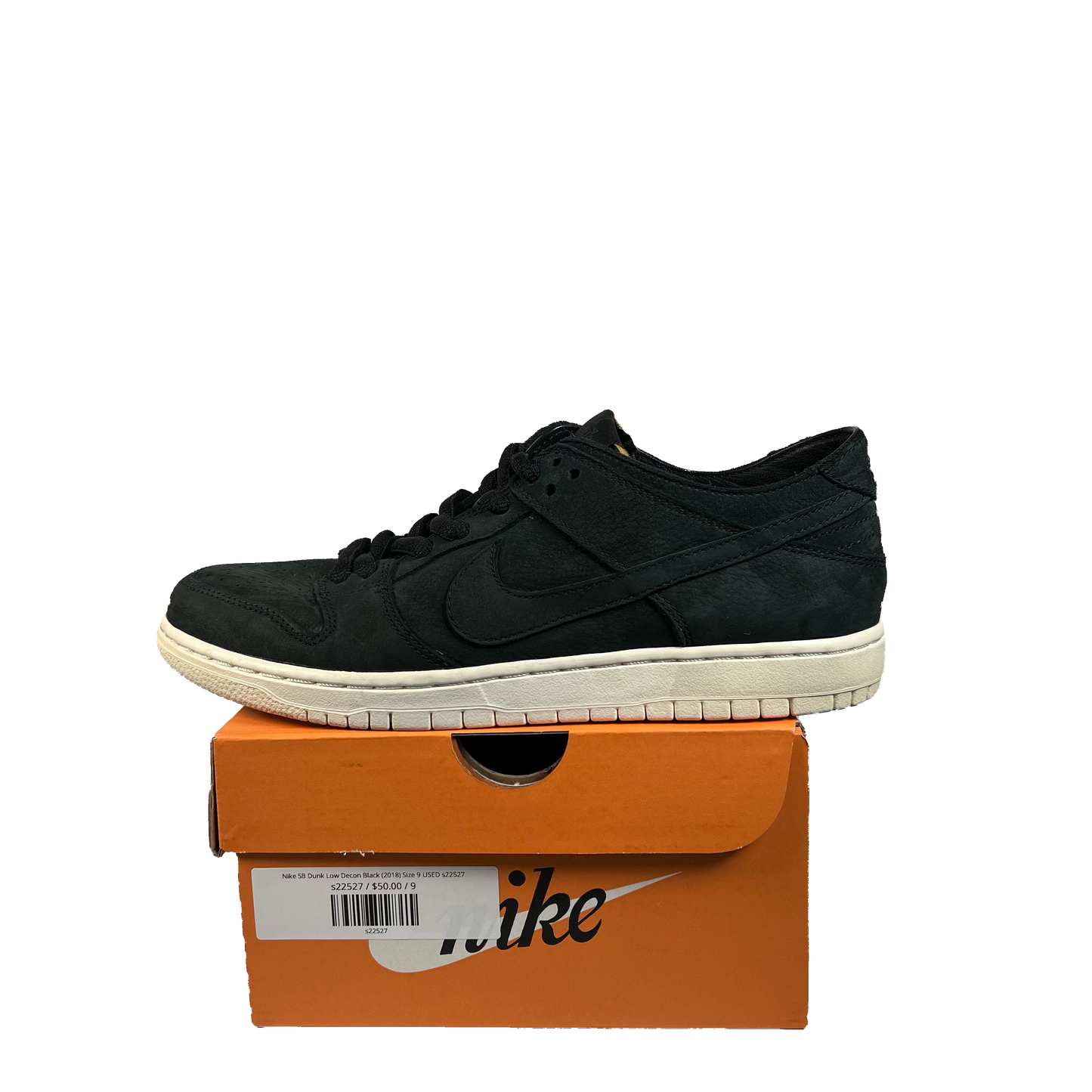 Nike SB Dunk Low Decon Black (2018) Size 9 USED s22527