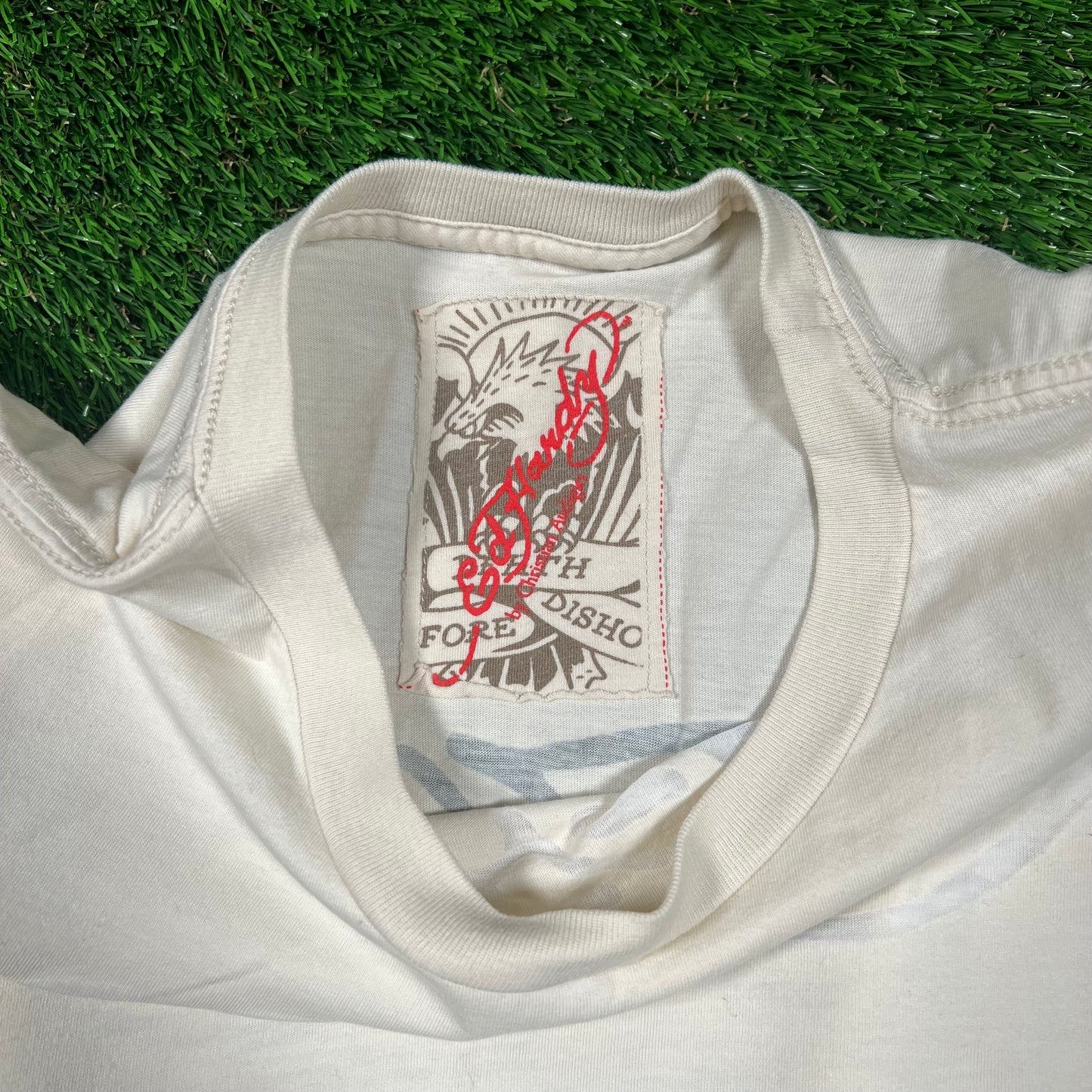 Y2K Ed Hardy White Tiger White Longsleeve Size Large USED v18680
