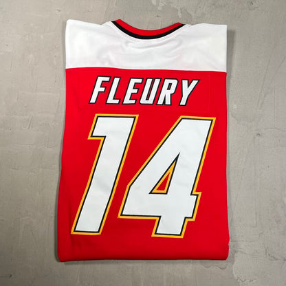 Calgary Flames Fleury Hockey Red/White Jersey Size XL USED v20370