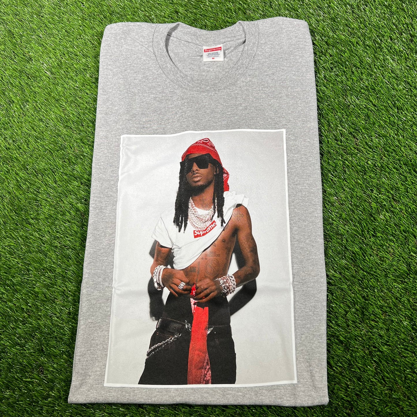Supreme Playboi Carti Grey Tee Size Medium NEW x14453