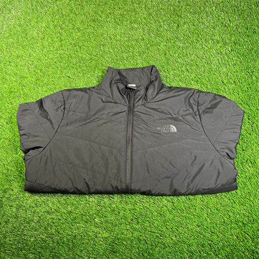 North Face Light Weight Black Puffy Jacket Size XXL womens USED v17785