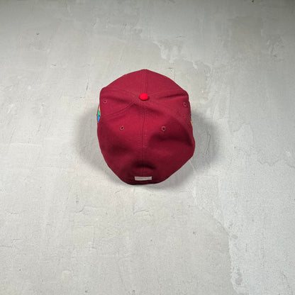 New Era MLB Jae Tips Wine Red Fitted Hat Size 7 1/2 USED x17237
