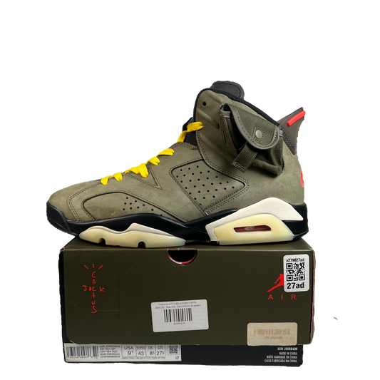 Jordan 6 Travis Scott Olive (2019) Size 9.5 NEW s21981
