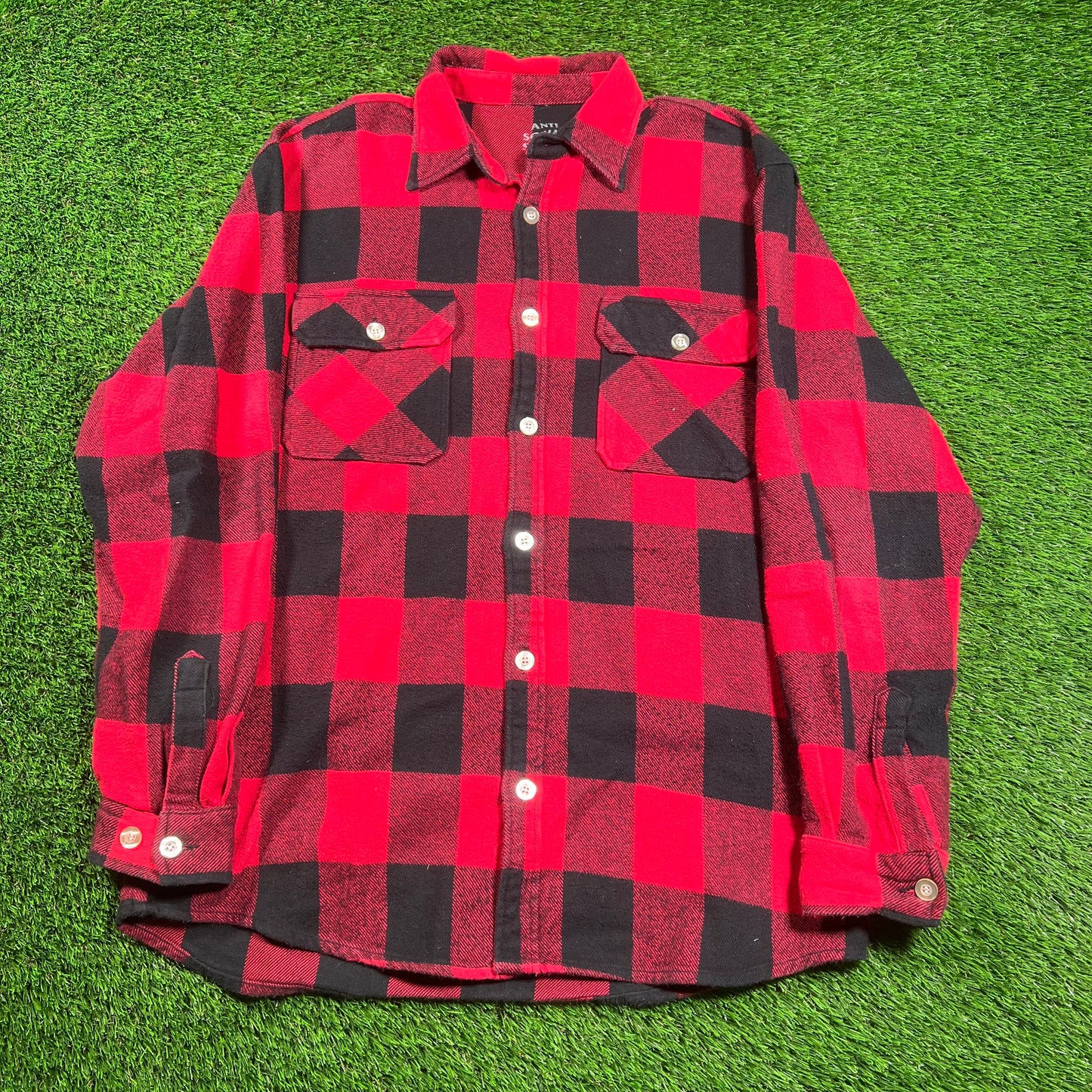 Anti Social Social Club Red Frantic Flannel (2020) Size Medium USED x16234