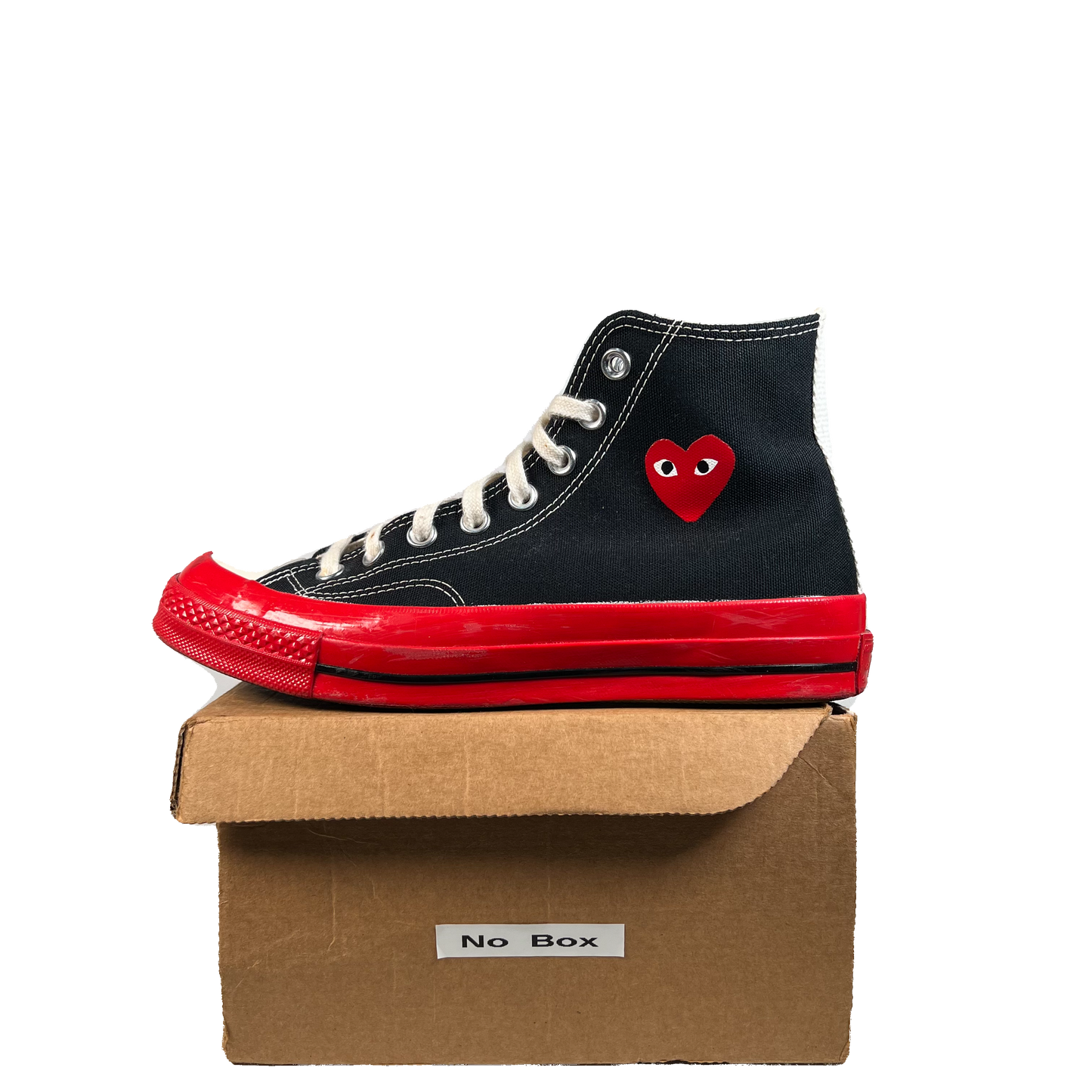 Converse Chuck Taylor 70 Hi CDG Play Black Red (2022) Size 6.5 USED s21556