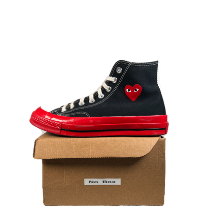 Converse Chuck Taylor 70 Hi CDG Play Black Red (2022) Size 6.5 USED s21556