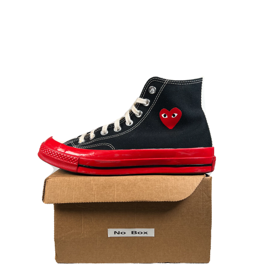 Converse Chuck Taylor 70 Hi CDG Play Black Red (2022) Size 6.5 USED s21556