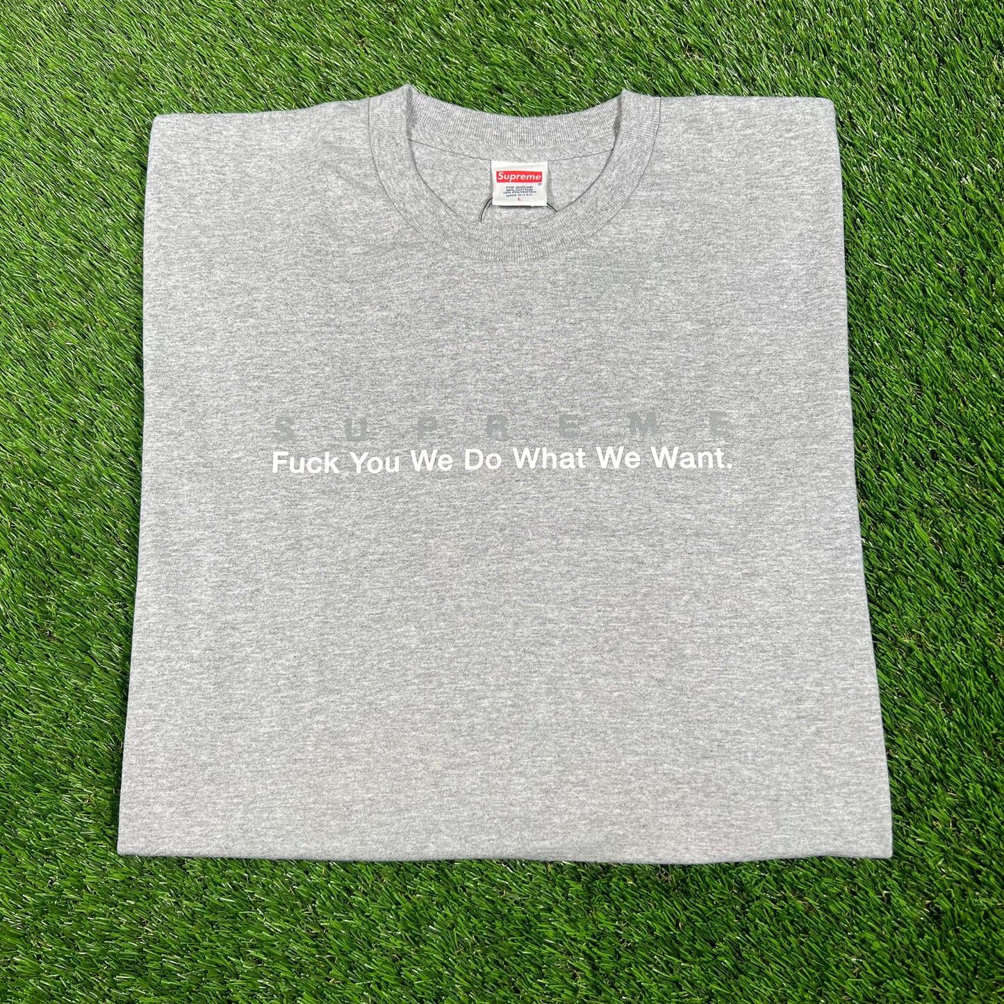 Supreme What We Want 2015 Grey Tee Size Large NEW x14507