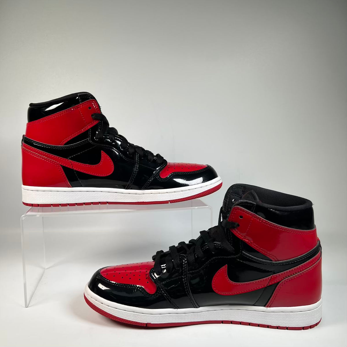 Jordan 1 High Patent Bred (2021) Size 10 USED s23355