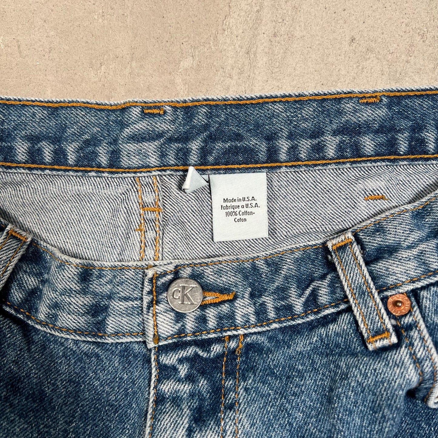 1990s Calvin Klein Blue Denim Jeans Size 38 USED v19370