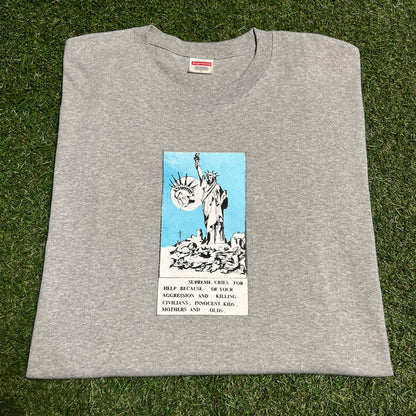 Supreme Liberty 2024 Grey Tee Size Large USED x13742