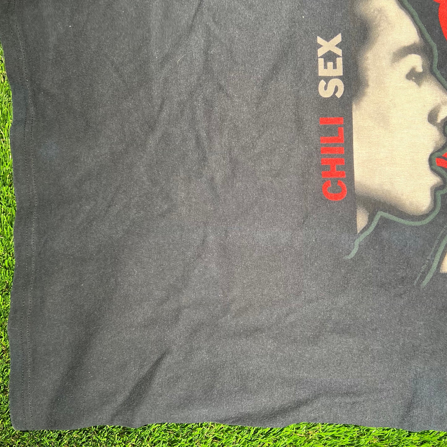 Y2K Red Hot Chili Pepers Sugar Black Tee Size Large USED v18725