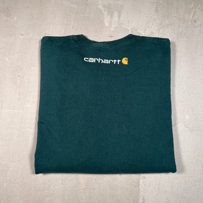 Carhartt Green Logo Longsleeve Size XL USED v19417