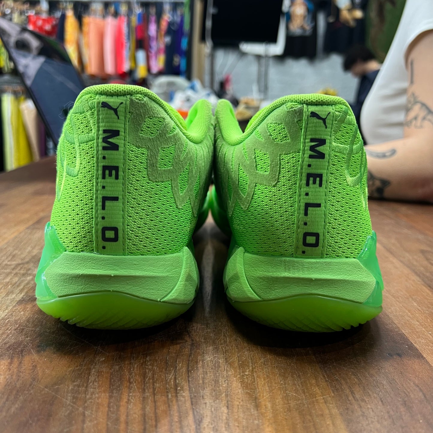 Puma Lamelo Ball Green Gecko Size 8 USED s16439