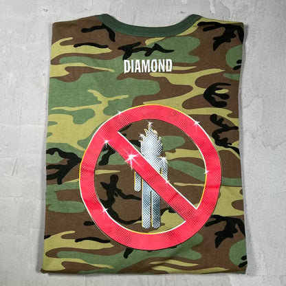 Travis Scott Diamond Supply Green Camo Longsleeve Size Large USED x18568