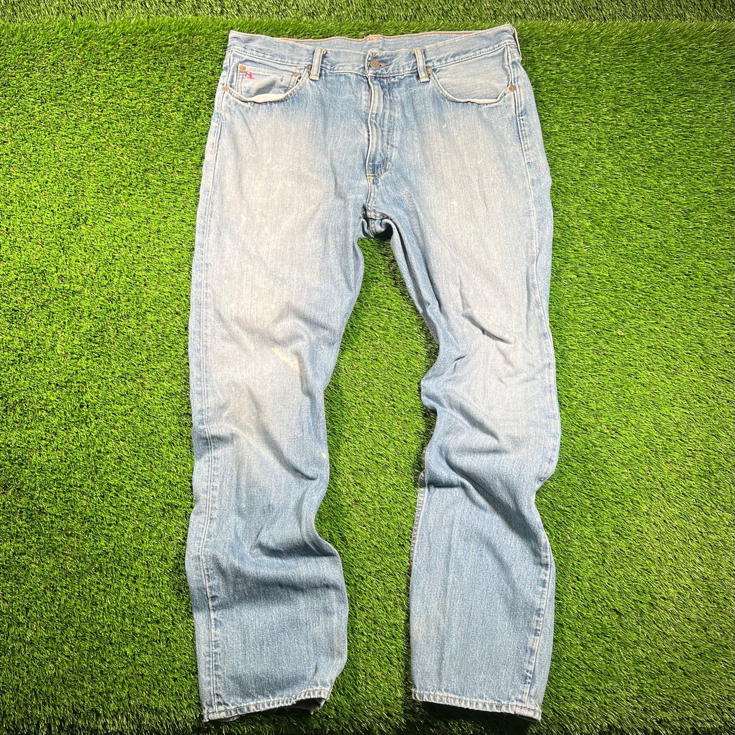 Polo Ralp Lauren Paint Paint Splatter Blue Jeans Size 36 USED v18410