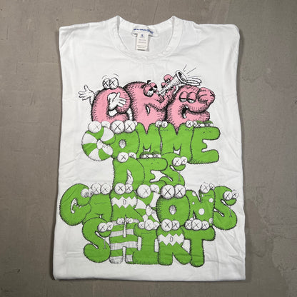 Commes des Garcons KAWS White Tee Size XL USED x17395