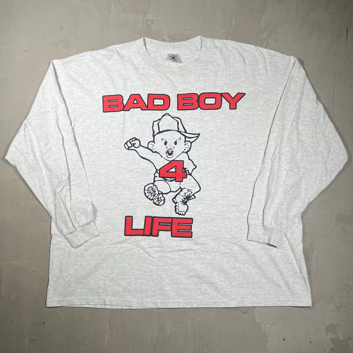 Y2K Bad Boy 4 Life Records Sold Grey Longsleeve Size XXL USED v20026
