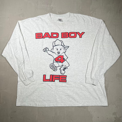 Y2K Bad Boy 4 Life Records Sold Grey Longsleeve Size XXL USED v20026