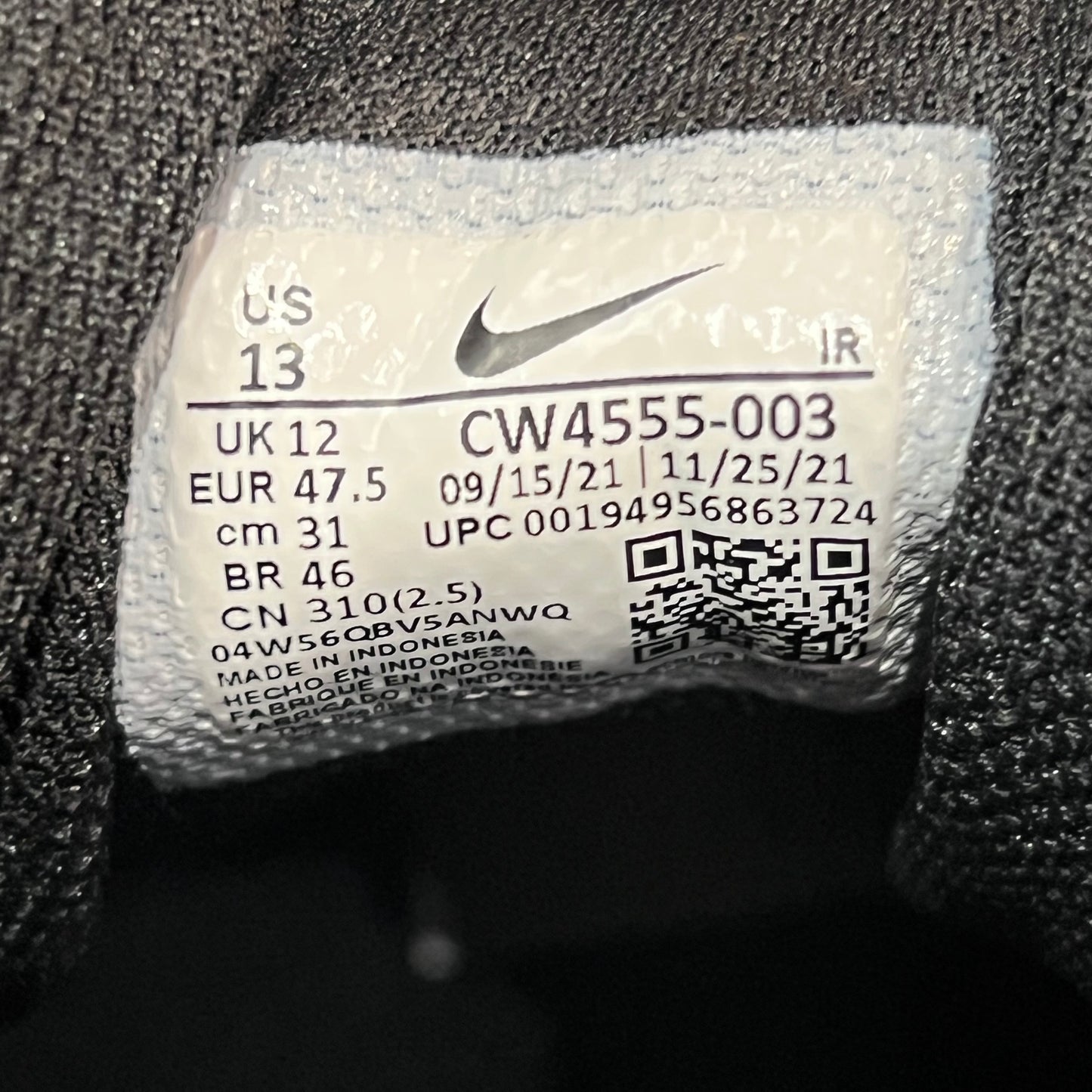 Nike Air Max SC Triple Black (2021) Size 13 USED s22345