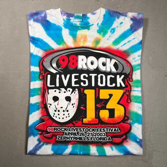 2003 98Rock Festival Tee Tie Dye Size XL USED v19440