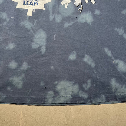 1990s Toronto Maple Leafs Hockey Blue Tie Dye Tee Size Large USED v18934