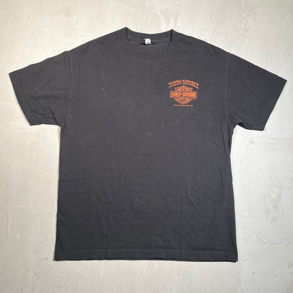Harley Davidson Wisconsin Black Pocket Logo Tee Size Large USED v19568