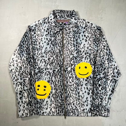 Cactus Plant Flea Market CPFM Ranch Grey Leopard Fleece Zip Up Jacket (2021) Size 4 (XL) USED x18886