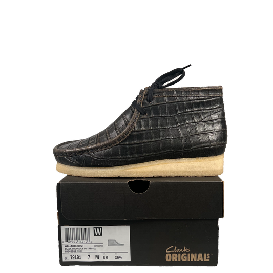 Clarks Wallabee Boot Black Crocodile (2025) Size 7 NEW s19908