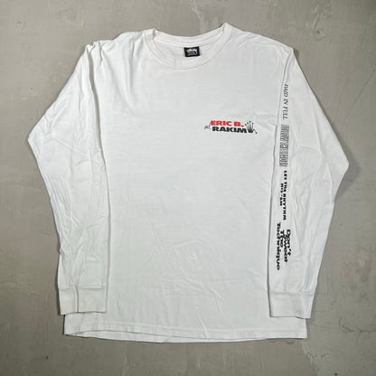 Stussy Eric B & Rakim "Move the Crowd" White Longsleeve Size Medium USED x18403